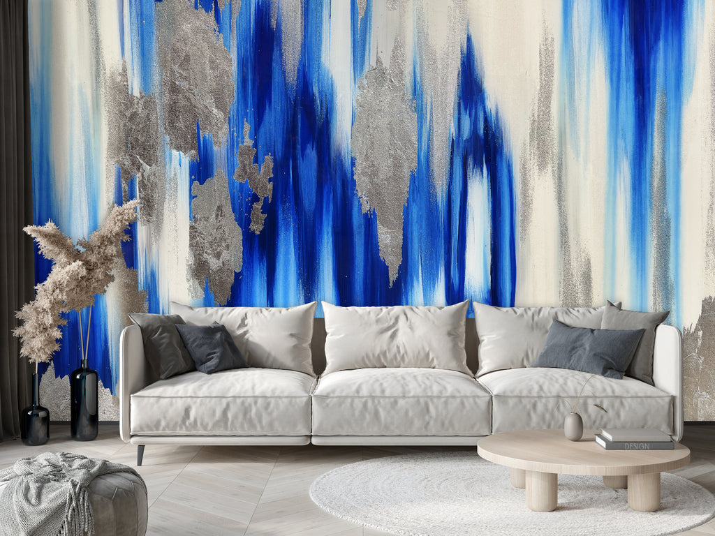 "Blue Ice" Oversized Wallpaper Wall Mural