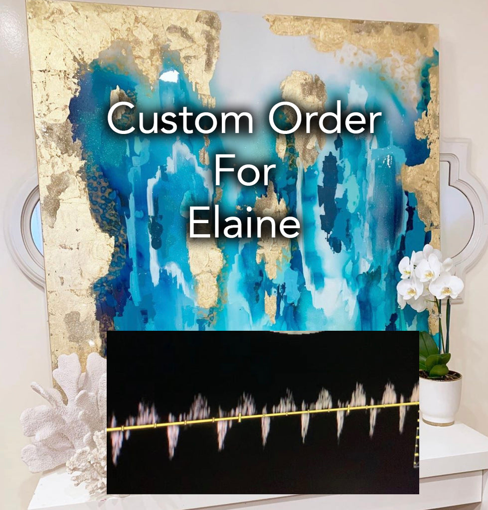 Custom Order for Elaine 16" x 40" Blue, Emerald, Aqua, White, Gold