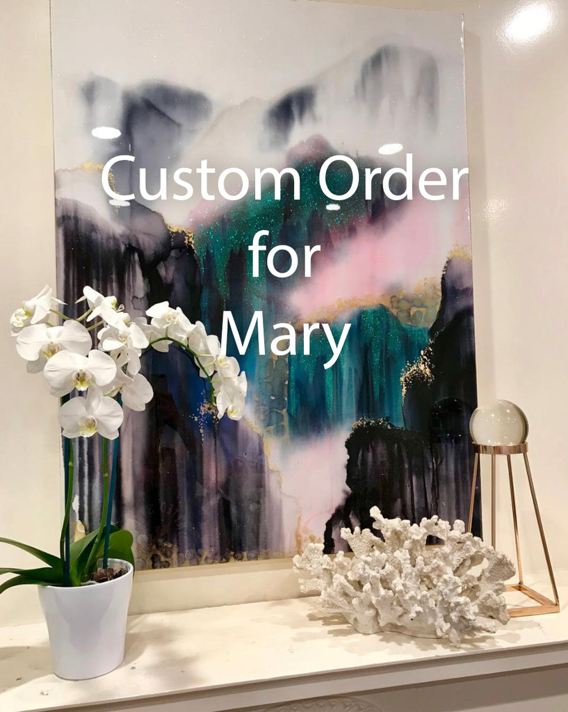 Custom set of Two Sister paintings each "36" x 48"  abstract painted original Canvas with Real Gold Leaf