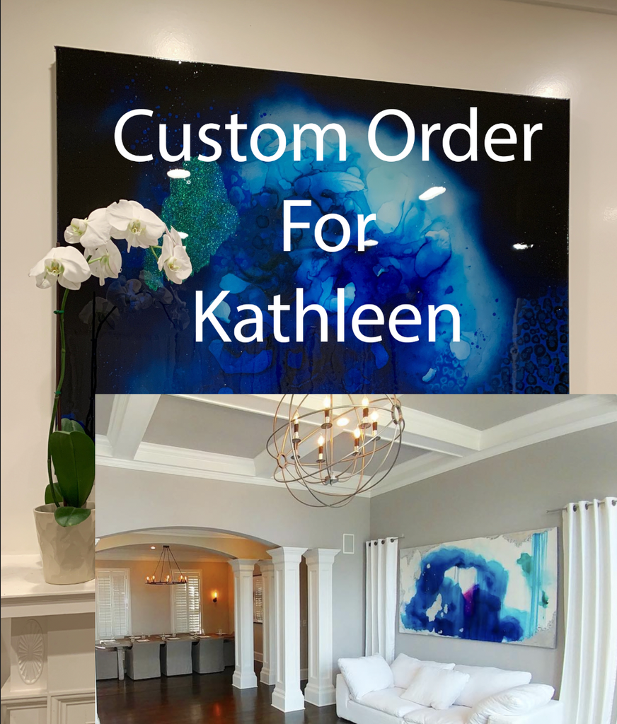 Two Complimentary Sister Paintings "The Diving Bell" Navy, Black, Blue Abstract Art 36" x 48" & 36" x 72" Canvas for Kathleen